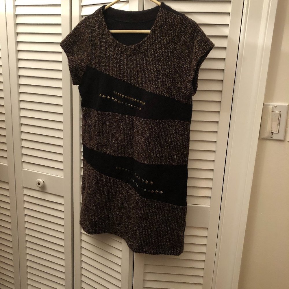 Winter tunic short-sleeve jersey, mixed material - Picture 1 of 6